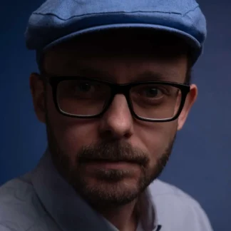 Kaszkiet bawełniany niebieski widok z przodu